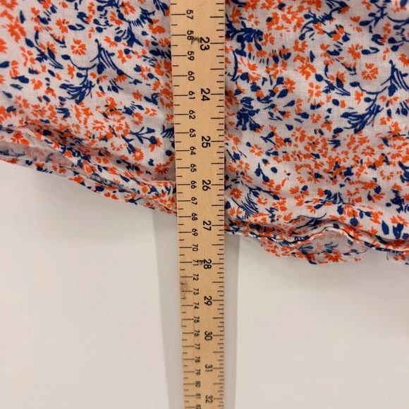 UNTUCKit Button Down Mens Large White Orange Blue Floral Linen Ellsworth Shirt - Picture 7 of 8